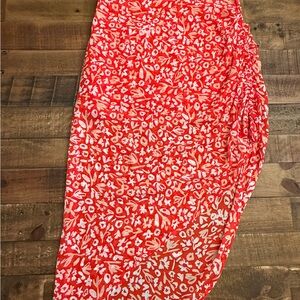 Floral Red Swim Cover-Up - size medium